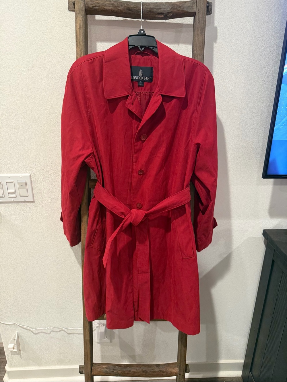 London Fog Bright Red Button-Front Coat